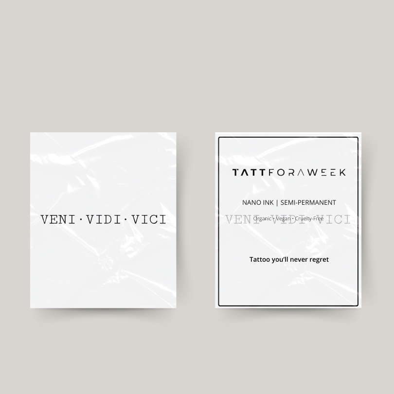 Tillfällig tatuering veni vidi vici