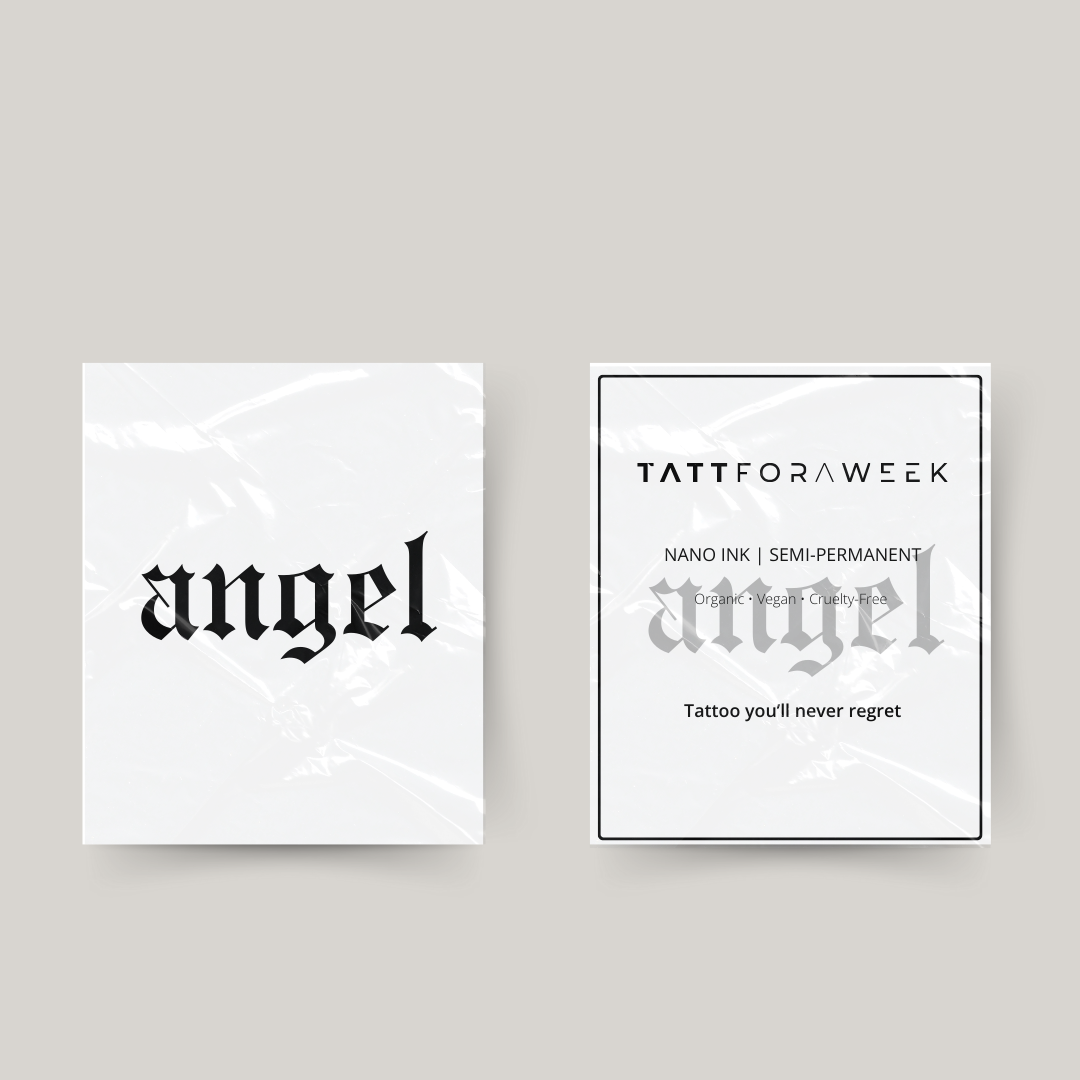 Ángel del tatuaje temporal