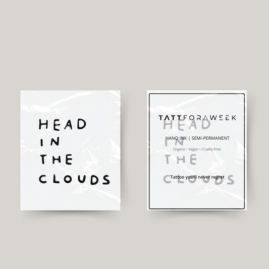 Temporary tattoo head in the clouds