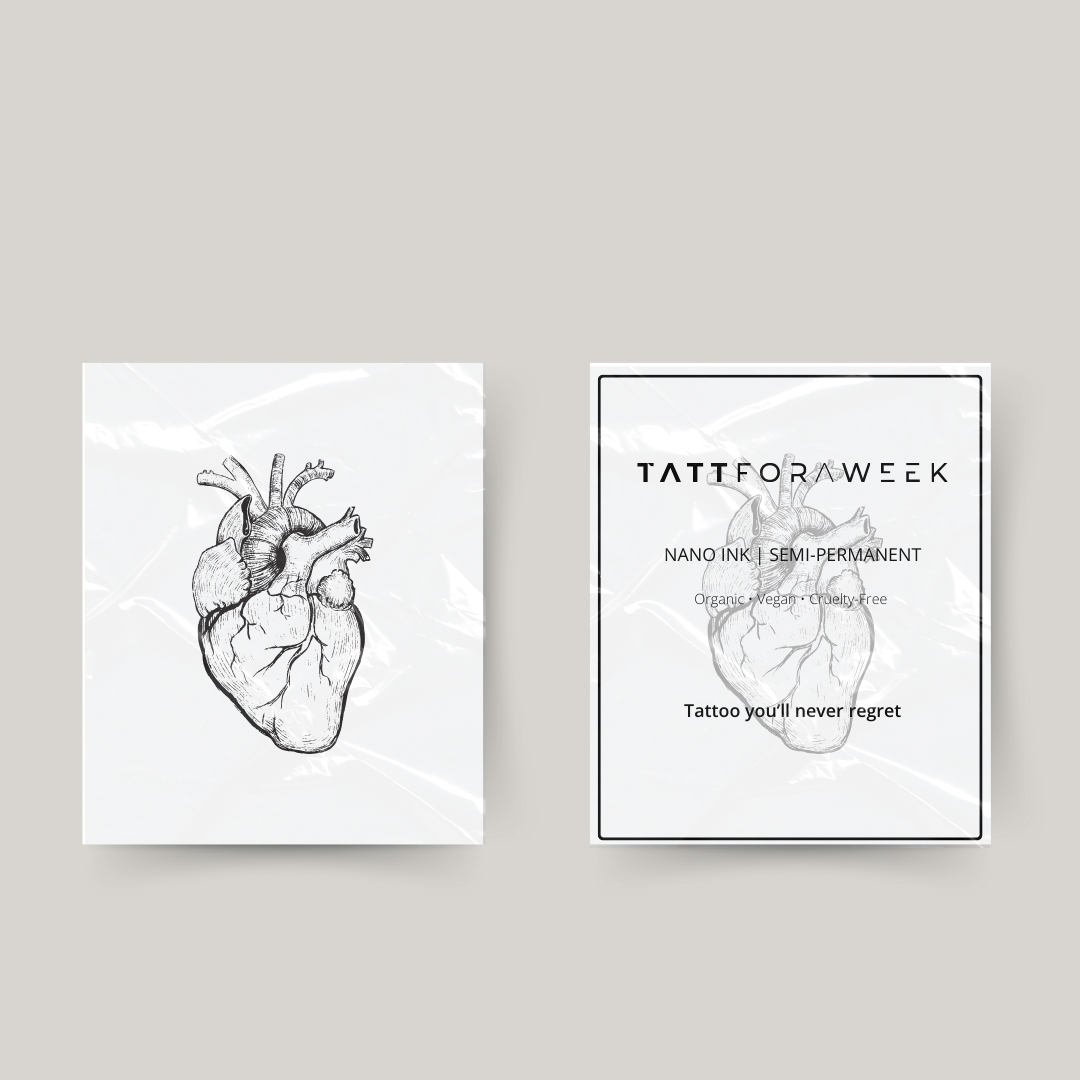 Tatuaje temporal corazón orgánico