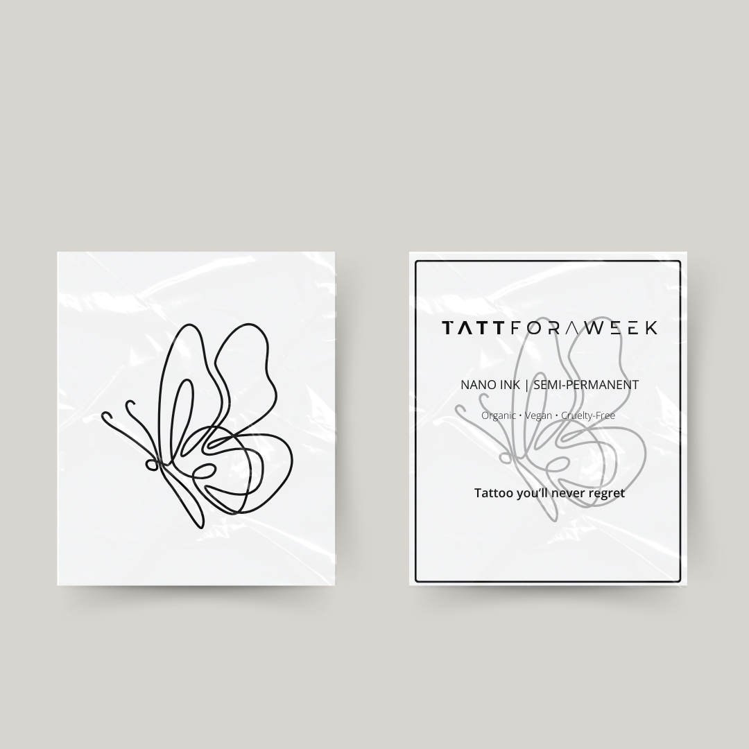 Tatuaje temporal mariposa fineline