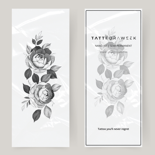 Grote nep tattoo bloeiende rozen