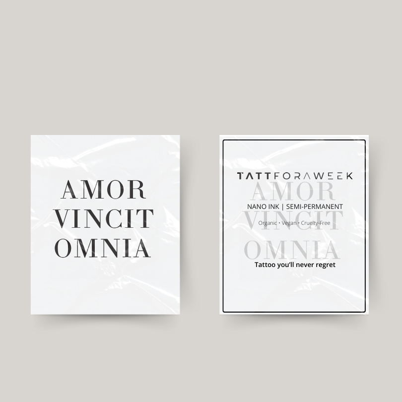 Tillfällig tatuering amor vincit omnia