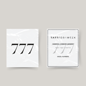 Tijdelijke tattoo angel numbers 777