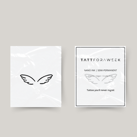 Tatuaje temporal alas de ángel