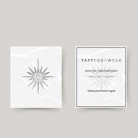 Tatuaje temporal corazón estrella