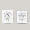 Tatouage temporaire homme, soleil et lune
