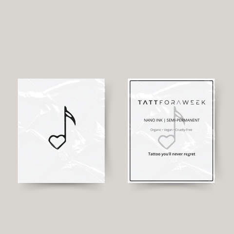 Tatuaje temporal nota musical corazón