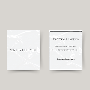 Tatuagem temporária veni vidi vici