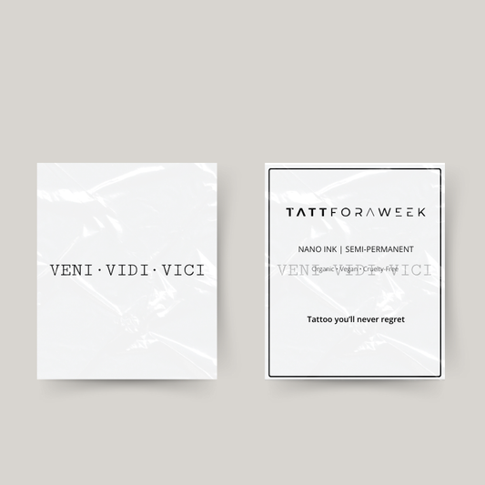 Tijdelijke tattoo veni vidi vici