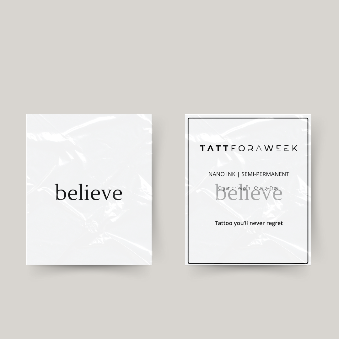 Tijdelijke tattoo believe