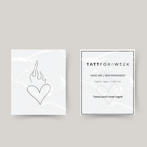 Temporäres Tattoo: Herz in Flammen