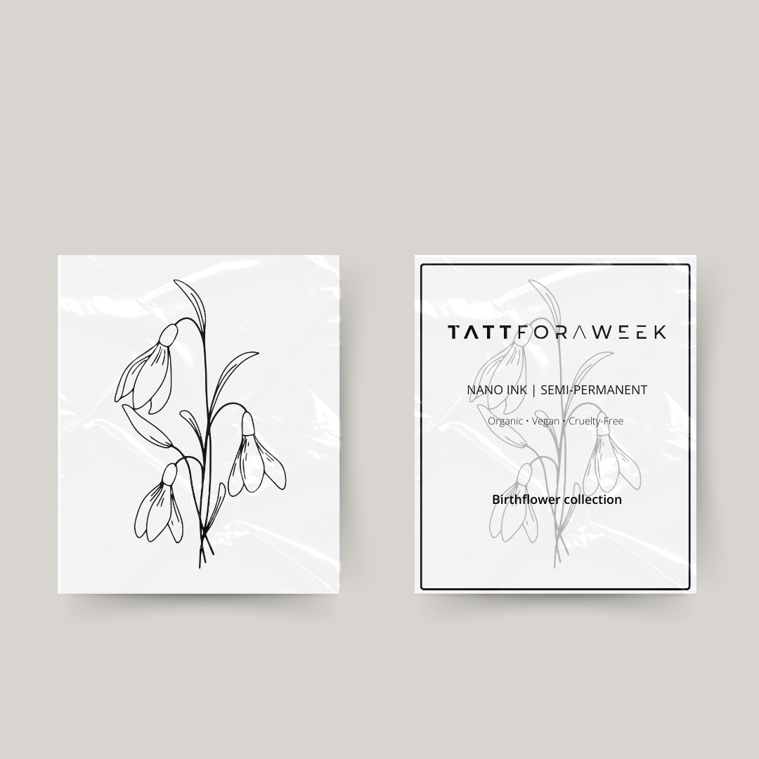 Tijdelijke tattoo birthflower januari