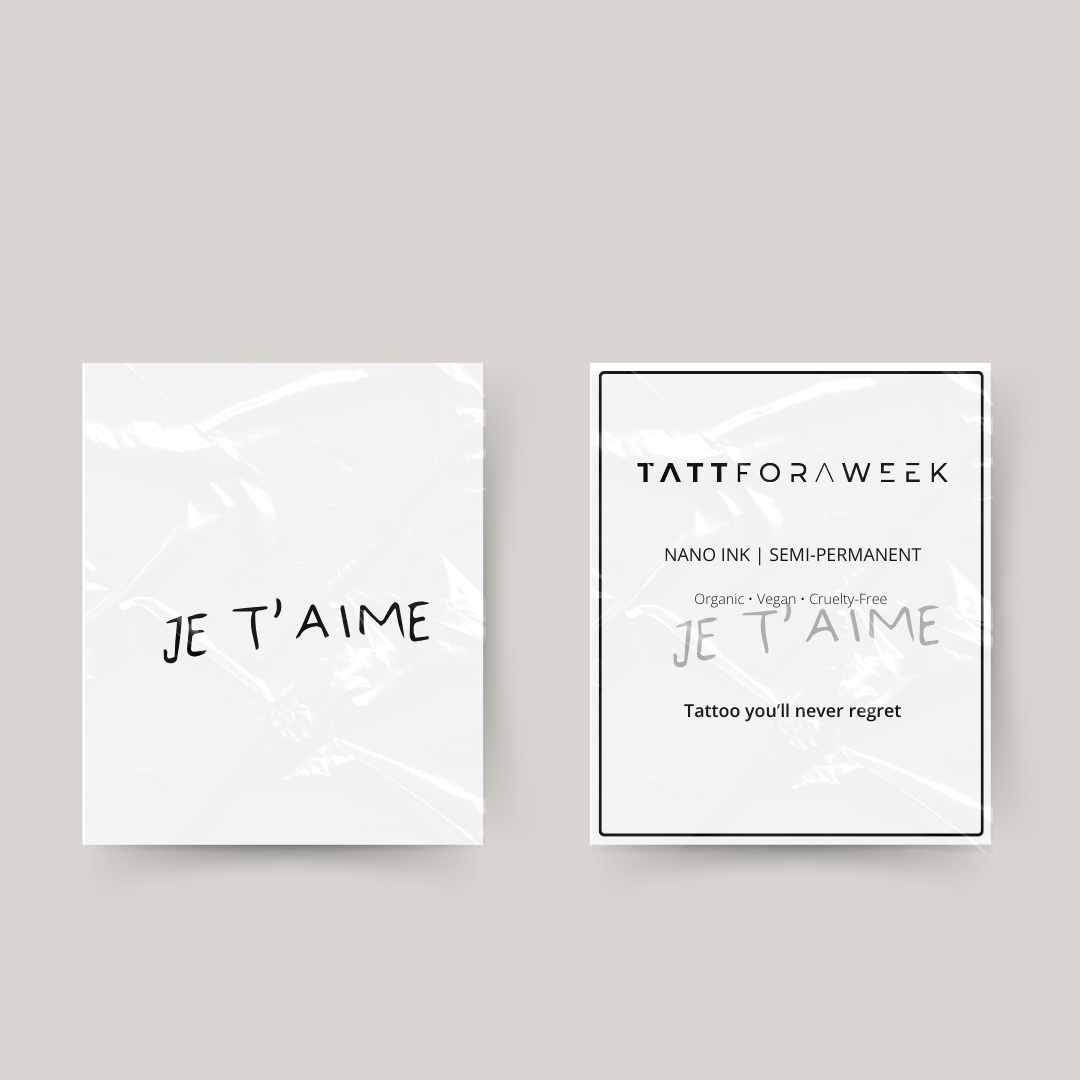 Temporary tattoo je t'aime