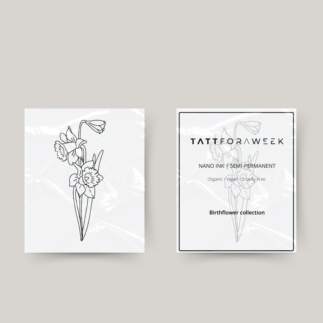 Tijdelijke tattoo birthflower maart