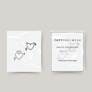 Tatuagem temporária combinada anjinho & diabinho