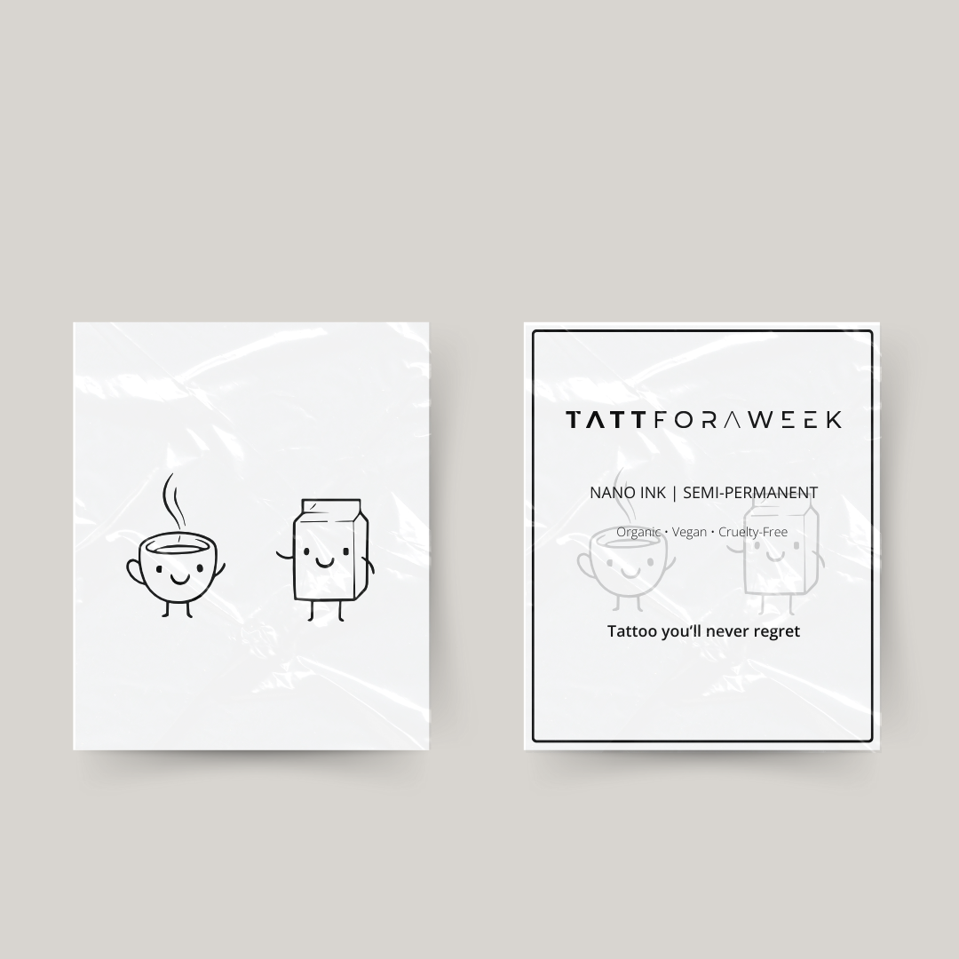 Tijdelijke matching tattoo koffie & melk