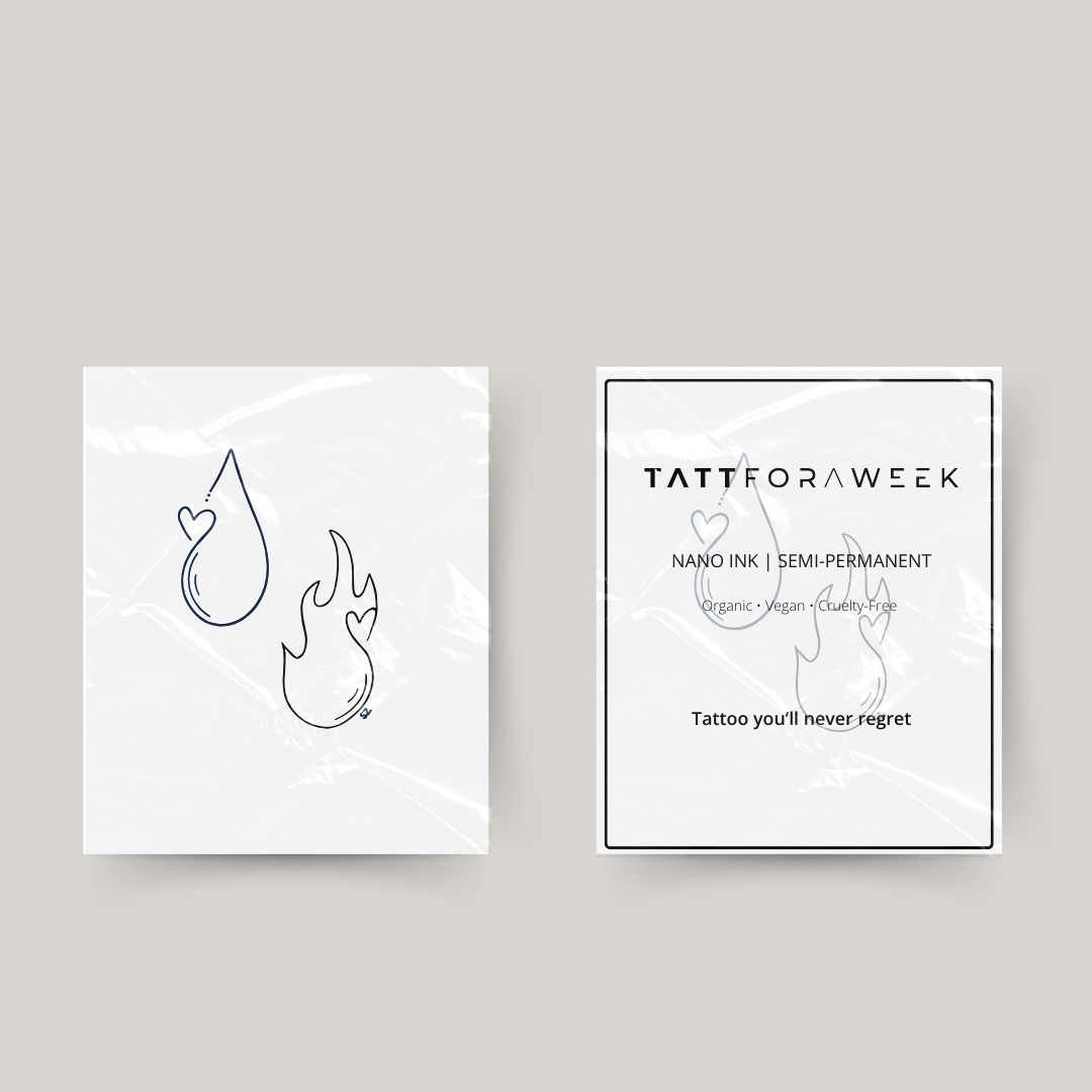 Tijdelijke matching tattoo water & vuur