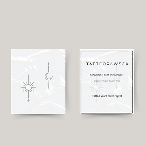 Tillfällig matchande tatuering sol & måne