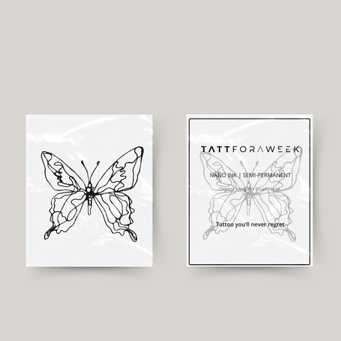 Tatuaje temporal líneas de mariposa