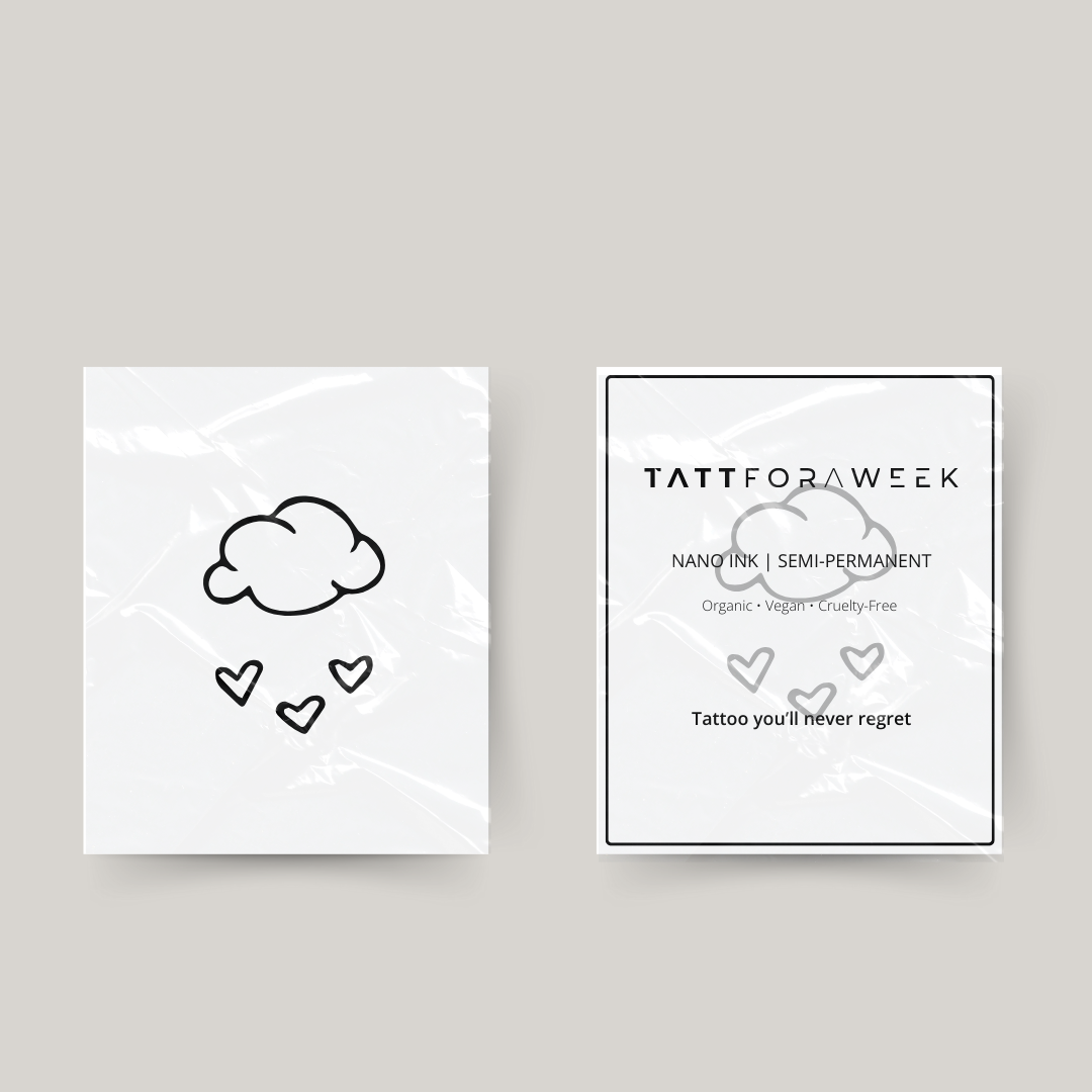 Tijdelijke tattoo wolk met hartjes