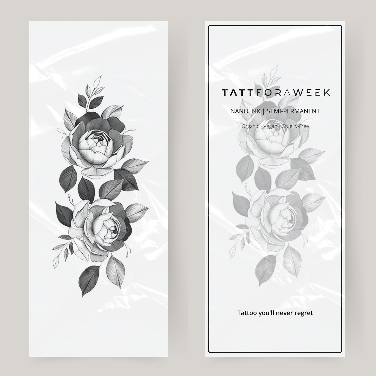 Grandi rose in fiore tatuaggio finto