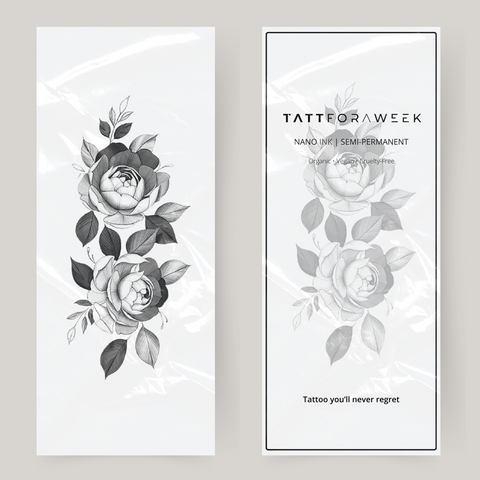 Tatuaje falso grande de rosas en flor