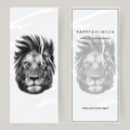Stor falsk tatuering arg lejon