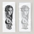 Falsk tatuering ärm kvinna & klocka