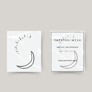 Tillfällig tatuering måne och solstrålar